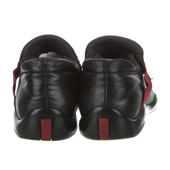 PRADA Unisex Sport Black Leather Loafer Linea Rossa 0950 EU 37 US 6.5-7 - Picture 4 of 6